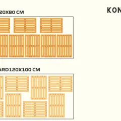 Na zestaw wchodzi 11 europalet 120x80 cm lub 10 palet standard 120x100 cm.