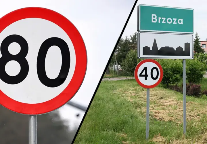 Znak ograniczenia prędkości 80 km/h i 40 km/h. Zastanawiasz się, ile może jechać autokar na autostradzie? Przepisy są jasne, ale znaki pokazują różne limity.