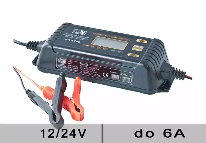 Inteligentna ładowarka akumulatorów żelowych 12V i 24V, z zaciskami. Dowiedz się, jak ładować akumulator żelowy 12v.