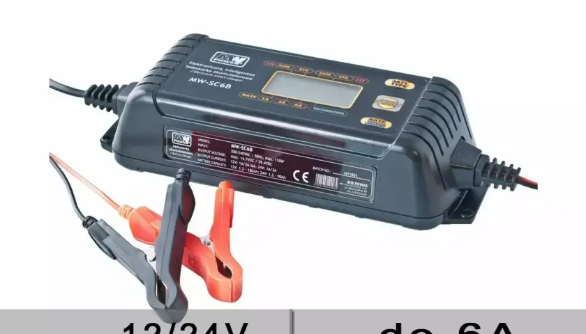 Inteligentna ładowarka akumulatorów żelowych 12V i 24V, z zaciskami. Dowiedz się, jak ładować akumulator żelowy 12v.