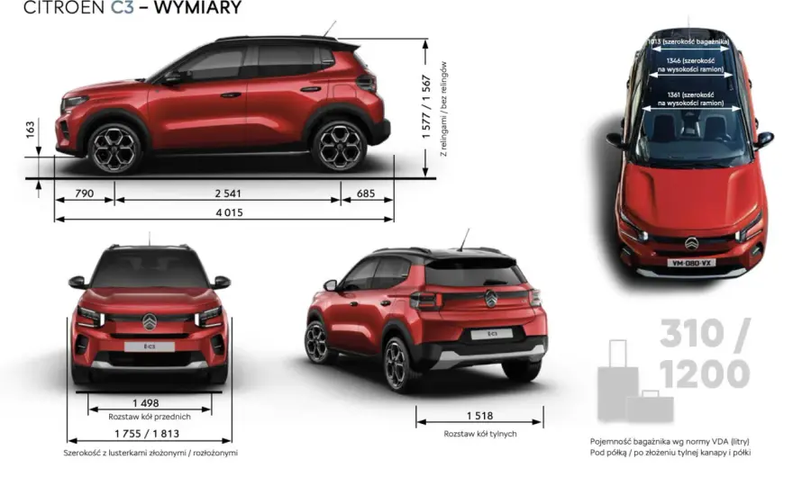 Citroën C3 wymiary: Która generacja pasuje do Twoich potrzeb?
