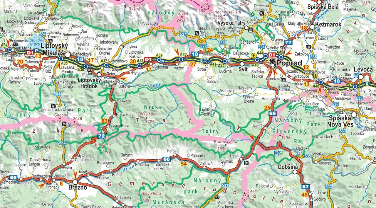 Trasa po płatnych drogach Słowacja prowadzi przez malownicze Tatry i Liptów, oferując piękne widoki.