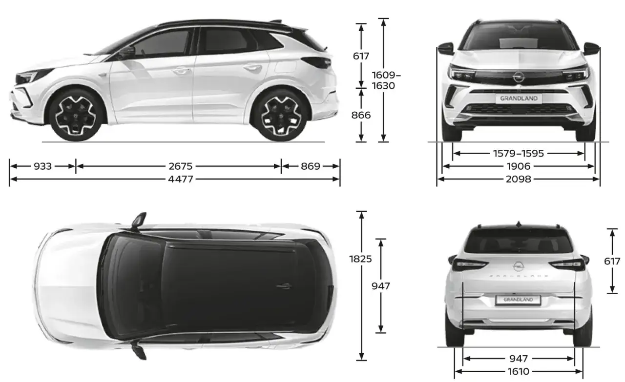 Opel Grandland 2021 wymiary zewnętrzne