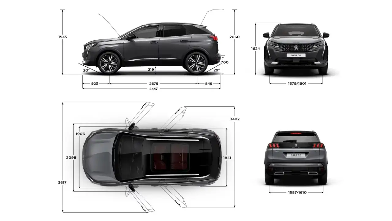 Peugeot 3008 II wymiary
