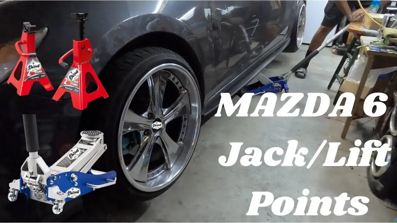 Zdjęcie Mazda 6 gdzie podłożyć lewarek, aby uniknąć uszkodzeń pojazdu